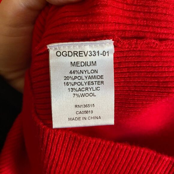 REVOLVE x One Grey Day Lakeyn Dress Red Medium Midi Sweatheart Ribbed Sweater - Picture 4 of 11